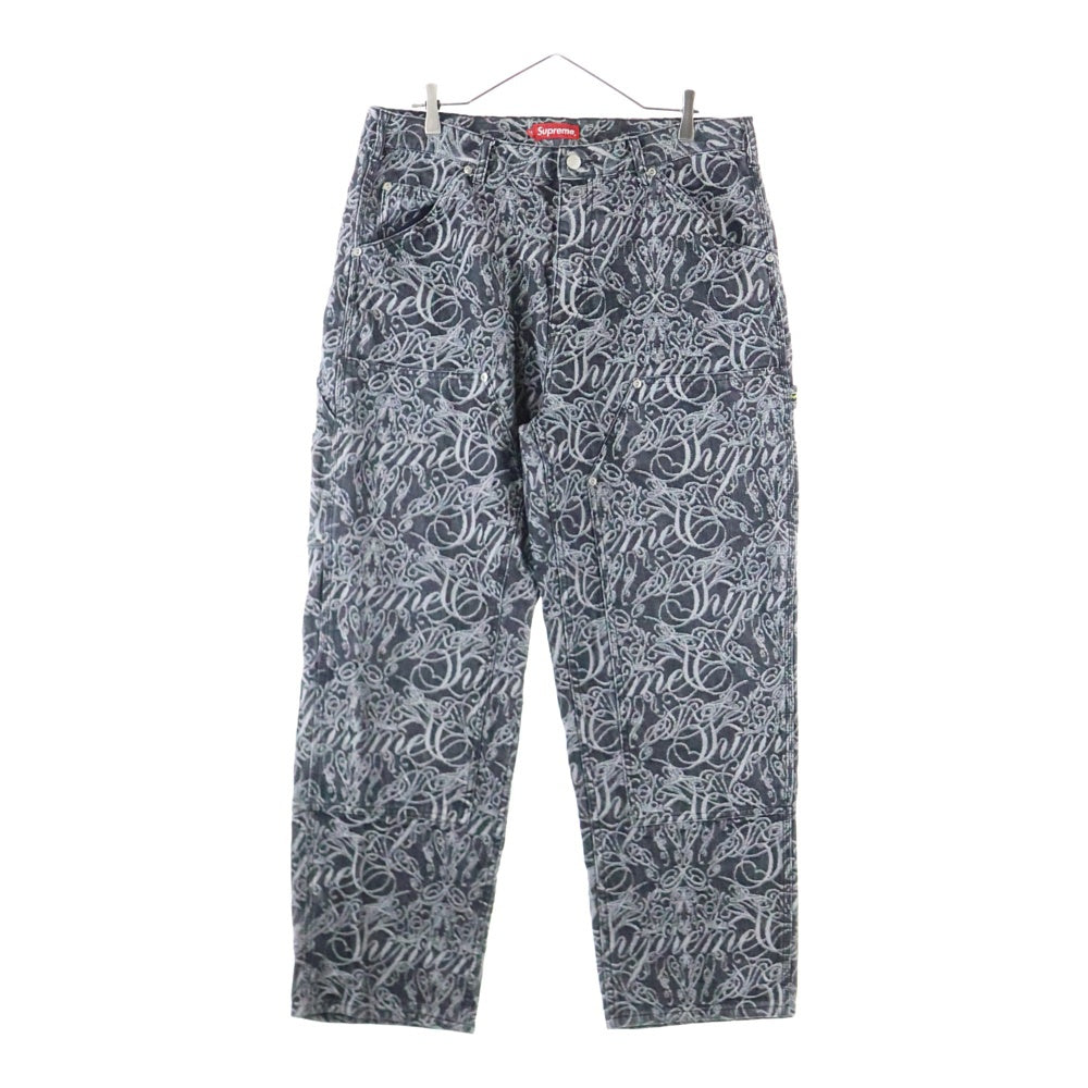 SUPREME(シュプリーム) 22AW Script Jacquard Double Knee Denim Painter Pant カーペンターデニムパンツ ブラック