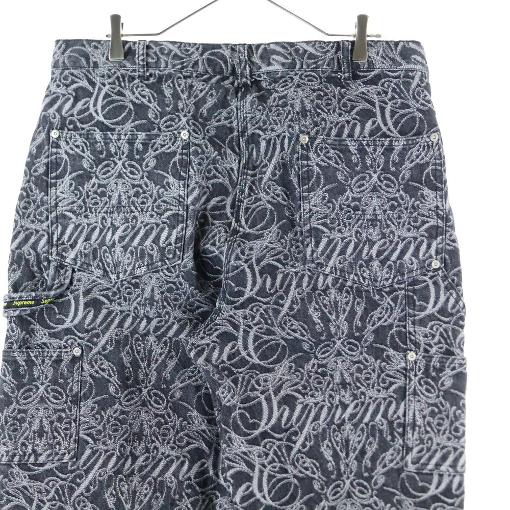 SUPREME(シュプリーム) 22AW Script Jacquard Double Knee Denim Painter Pant カーペンターデニムパンツ ブラック
