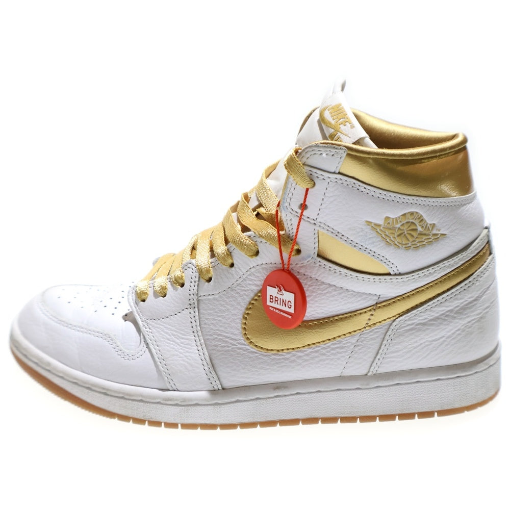 NIKE(ナイキ) WMNS AIR JORDAN 1 RETRO HIGH OG METALLIC GOLD ウィメンズ エアジョーダン1 レトロ ハイ OG ハイカットスニーカー US9.5/26.5cm FD2596-107