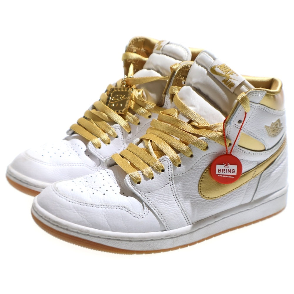 NIKE(ナイキ) WMNS AIR JORDAN 1 RETRO HIGH OG METALLIC GOLD ウィメンズ エアジョーダン1 レトロ ハイ OG ハイカットスニーカー US9.5/26.5cm FD2596-107