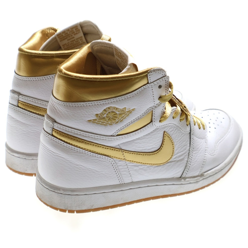 NIKE(ナイキ) WMNS AIR JORDAN 1 RETRO HIGH OG METALLIC GOLD ウィメンズ エアジョーダン1 レトロ ハイ OG ハイカットスニーカー US9.5/26.5cm FD2596-107