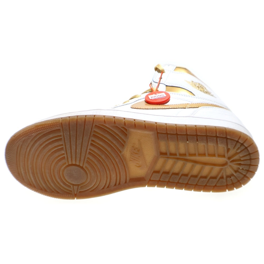 NIKE(ナイキ) WMNS AIR JORDAN 1 RETRO HIGH OG METALLIC GOLD ウィメンズ エアジョーダン1 レトロ ハイ OG ハイカットスニーカー US9.5/26.5cm FD2596-107