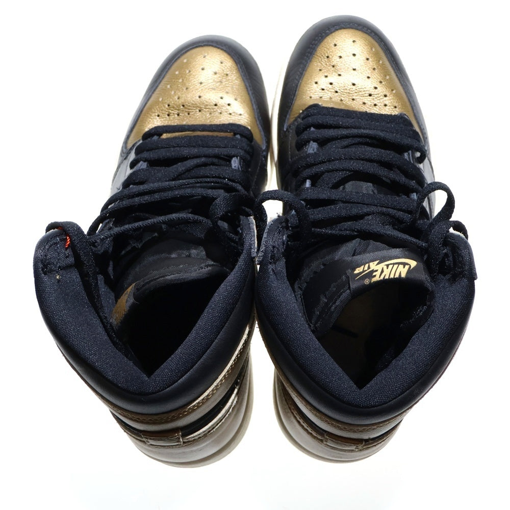 NIKE(ナイキ) AIR JORDAN 1 RETRO HIGH OG Black and Gold DZ5485 071 エア ジョーダン 1 レトロ ハイ ブラック/ゴールド ハイカットスニーカー US8/26cm
