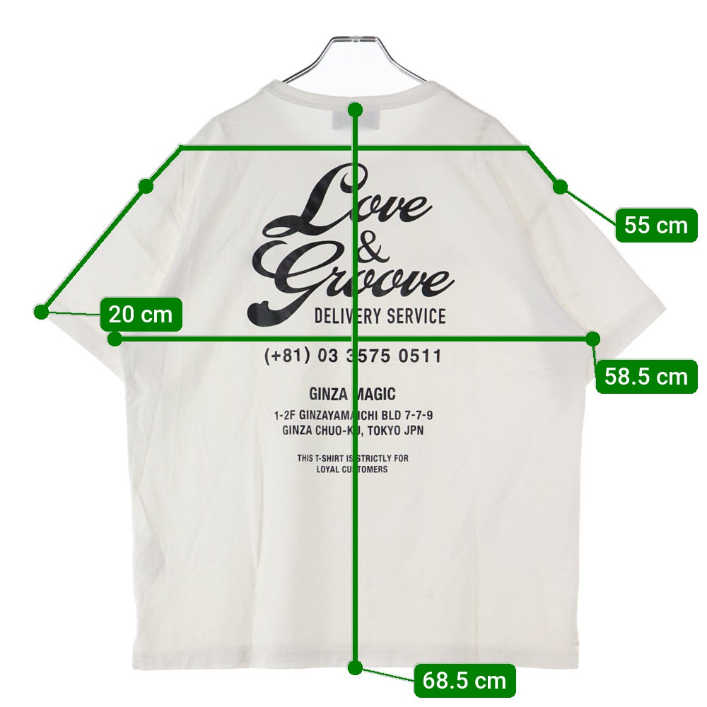 WEWILL(ウィーウィル) バッグプリント 半袖クルーネックTシャツカットソー ホワイト