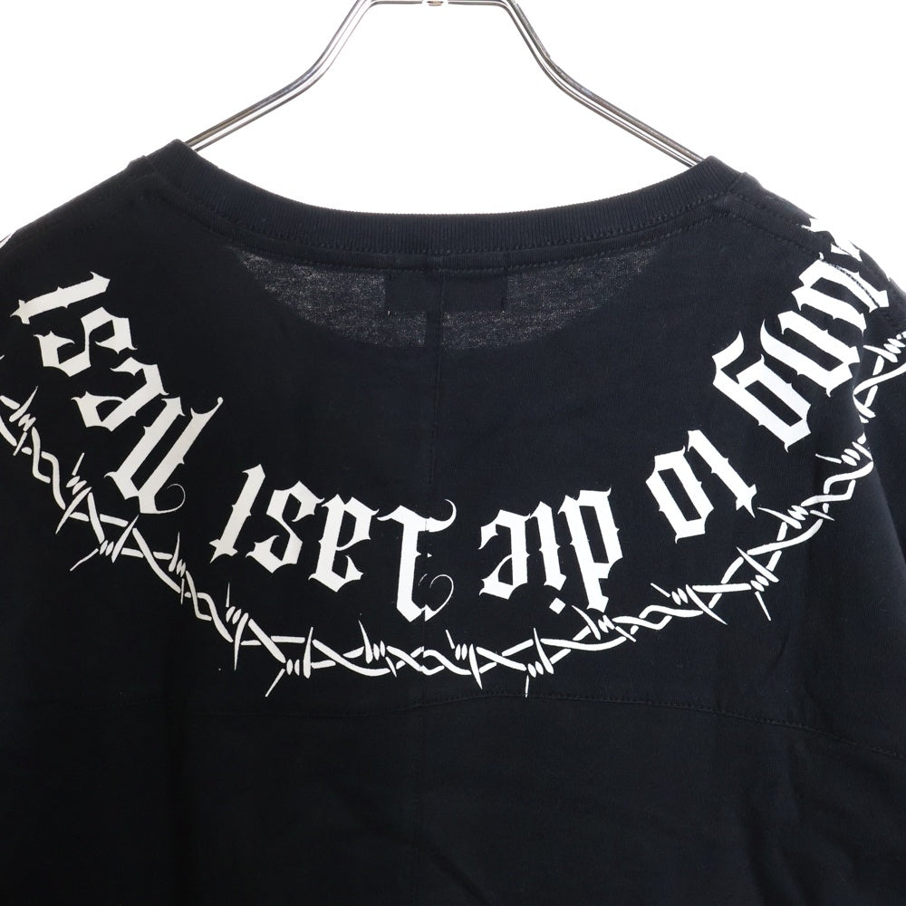 LAST NEST(ラスト ネスト) young to die ネックロゴ プリント 半袖クルーネック Tシャツ ブラック