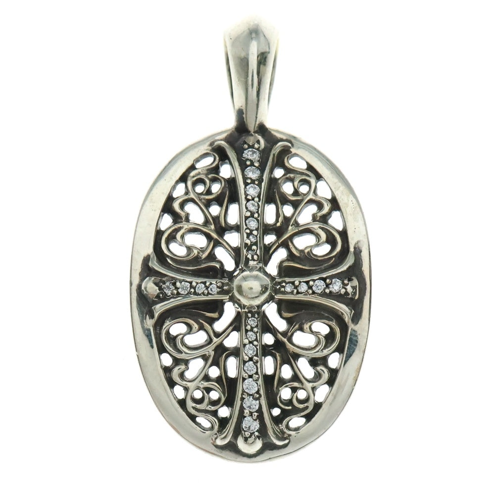 CHROME HEARTS(クロムハーツ) CLSC OVAL P DMND クラシックオーバル PAVEダイヤ シルバー ペンダントトップ