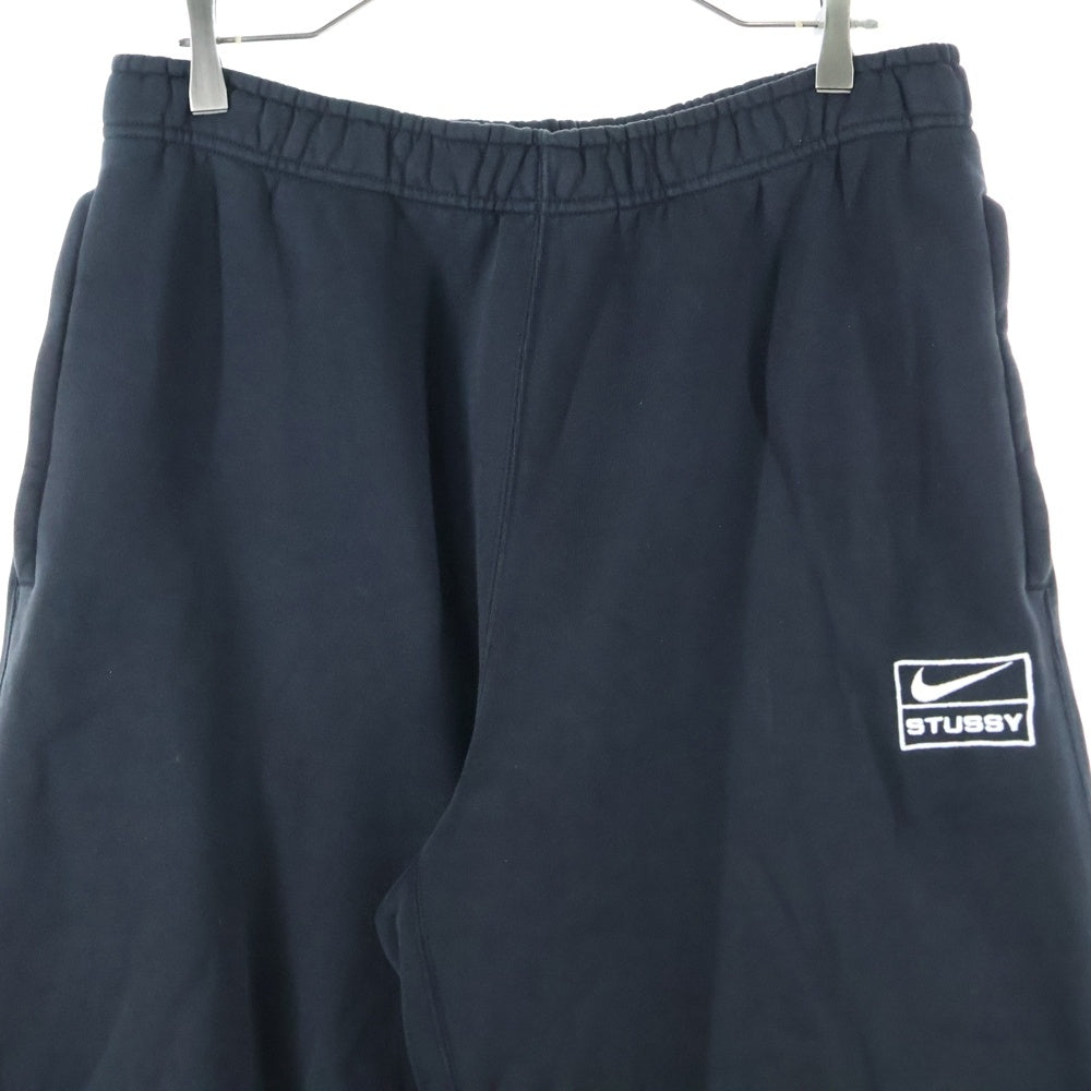 NIKE(ナイキ) ×STUSSY Washed NRG Fleece Pants ステューシー ウォッシュ加工 ロゴ刺繍 スウェットパンツ ブラック DO5296-010