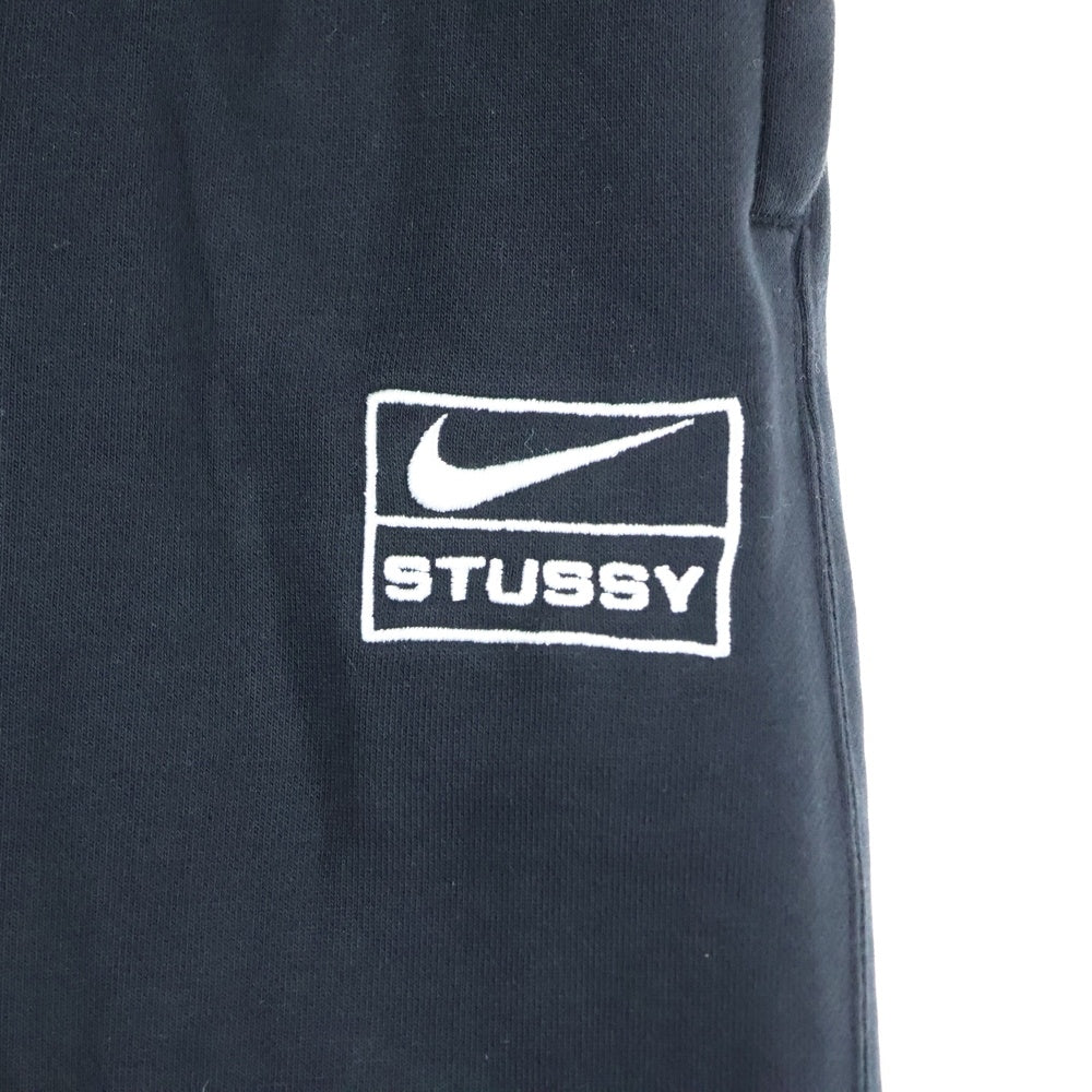NIKE(ナイキ) ×STUSSY Washed NRG Fleece Pants ステューシー ウォッシュ加工 ロゴ刺繍 スウェットパンツ ブラック DO5296-010