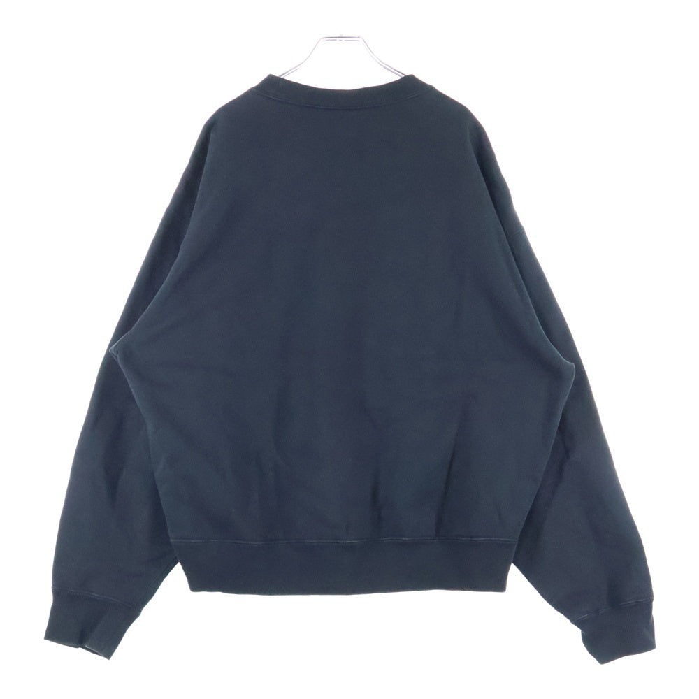 NIKE(ナイキ) ×STUSSY Washed NRG Fleece Crewneck ステューシー ウォッシュ加工 ロゴ刺繍 長袖スウェットトレーナー ブラック DO5310-010