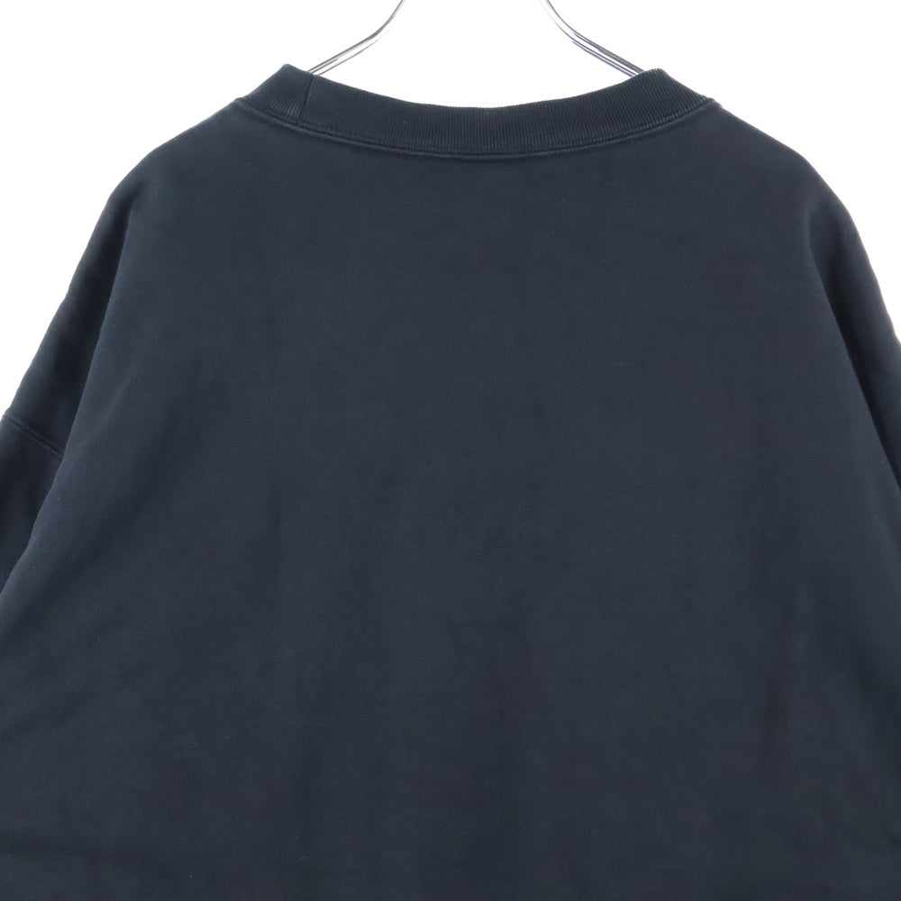 NIKE(ナイキ) ×STUSSY Washed NRG Fleece Crewneck ステューシー ウォッシュ加工 ロゴ刺繍 長袖スウェットトレーナー ブラック DO5310-010