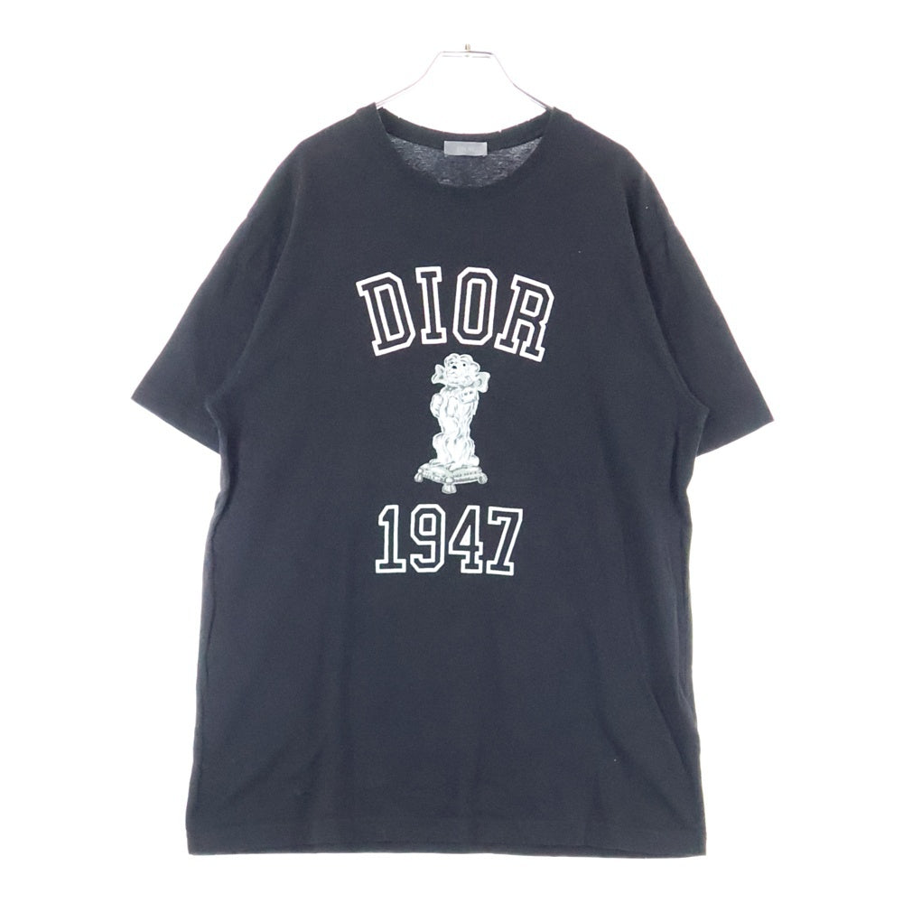 DIOR(ディオール) 24SS ロゴ刺繍 半袖クルーネックTシャツカットソー ブラック 483J635A0817