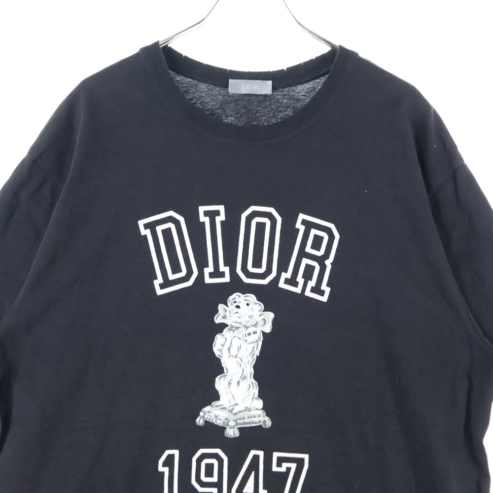 DIOR(ディオール) 24SS ロゴ刺繍 半袖クルーネックTシャツカットソー ブラック 483J635A0817