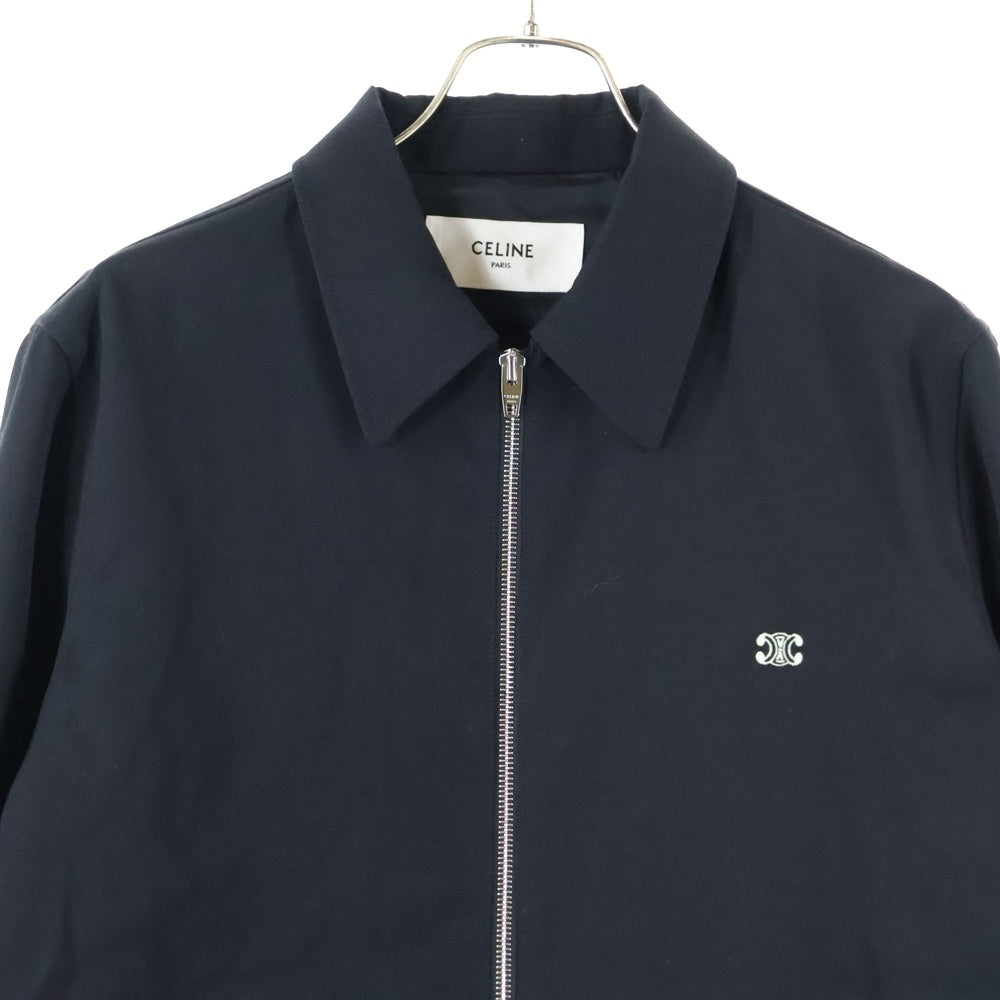 CELINE(セリーヌ) 25SS トリオンフウールツイル ジップアップブルゾン ブラック RV0IE973C