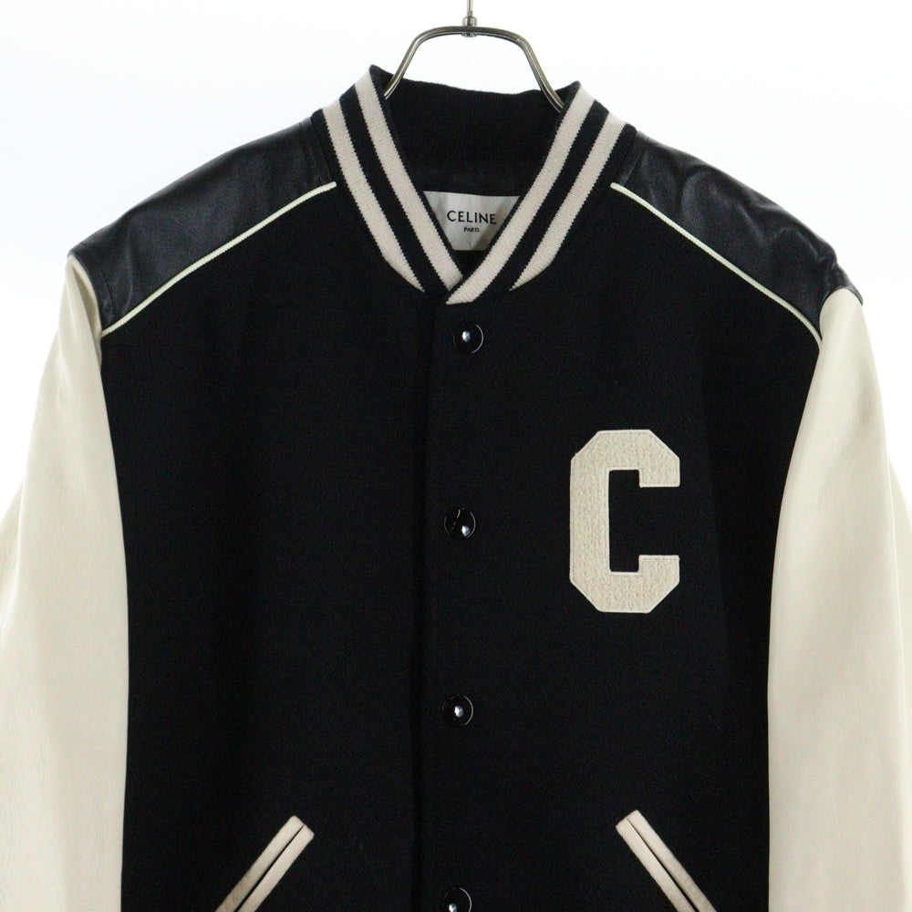CELINE(セリーヌ) クラシックCロゴ テディジャケット ブルゾン ブラック/ホワイト 2V56D896C