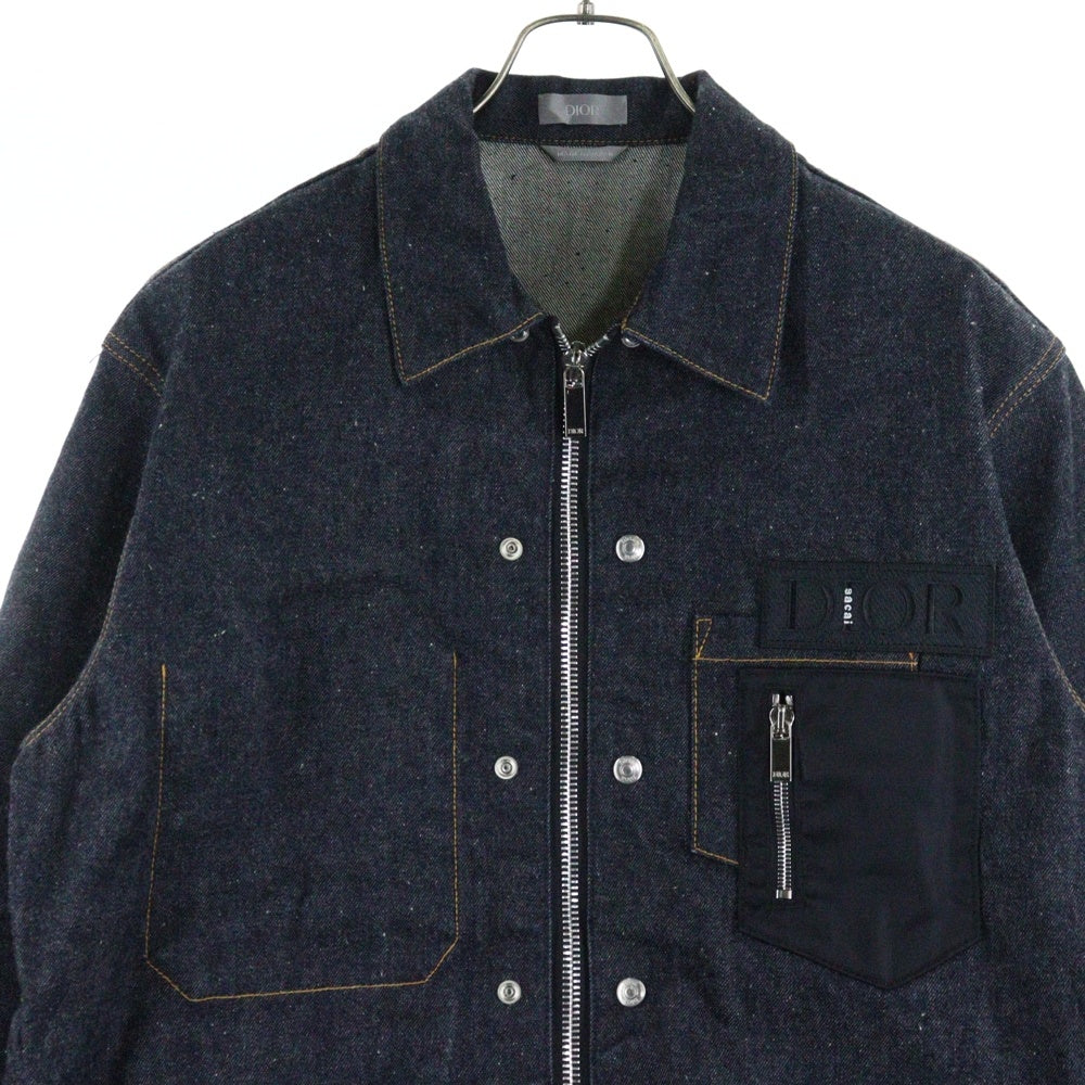 DIOR(ディオール) 21AW ×Sacai サカイ ナイロン切り替え デニムジャケット インディゴ 213D487AY507