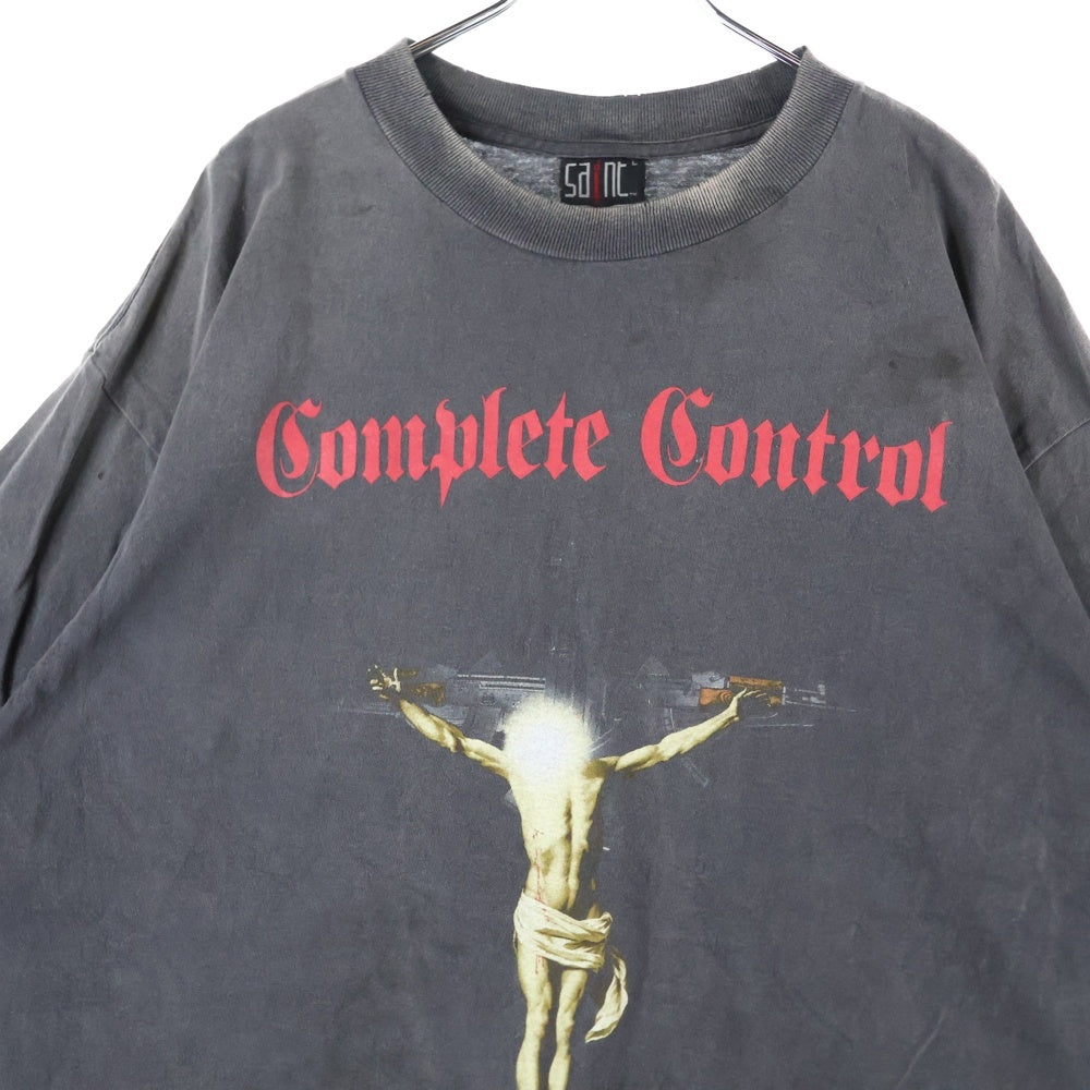 SAINT MICHAEL(セントマイケル) 25SS ×KOSUKE KAWAMURA COMPLETE CONTRL KK SS TEE 河村康輔 両面プリント 半袖クルーネックTシャツカットソー ブラック