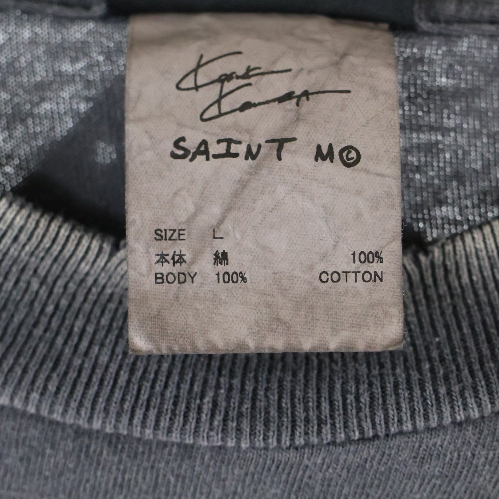 SAINT MICHAEL(セントマイケル) 25SS ×KOSUKE KAWAMURA COMPLETE CONTRL KK SS TEE 河村康輔 両面プリント 半袖クルーネックTシャツカットソー ブラック