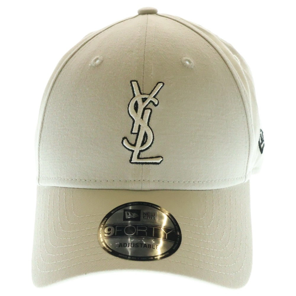 SAINT LAURENT PARIS(サンローランパリ) ×NEW ERA YSLロゴ刺繍ベースボールキャップ グレー 687687