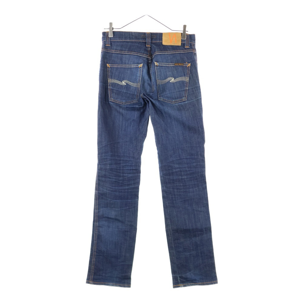 nudie jeans(ヌーディージーンズ) スリムフィット ストレートデニムパンツ インディゴ