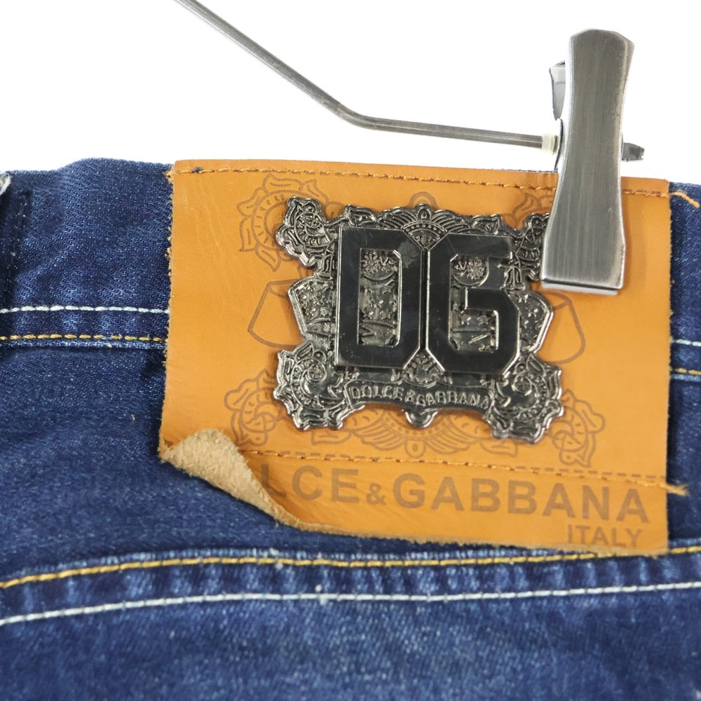 DOLCE & GABBANA(ドルチェアンドガッバーナ) ロゴワッペン付き デニムパンツ インディゴ