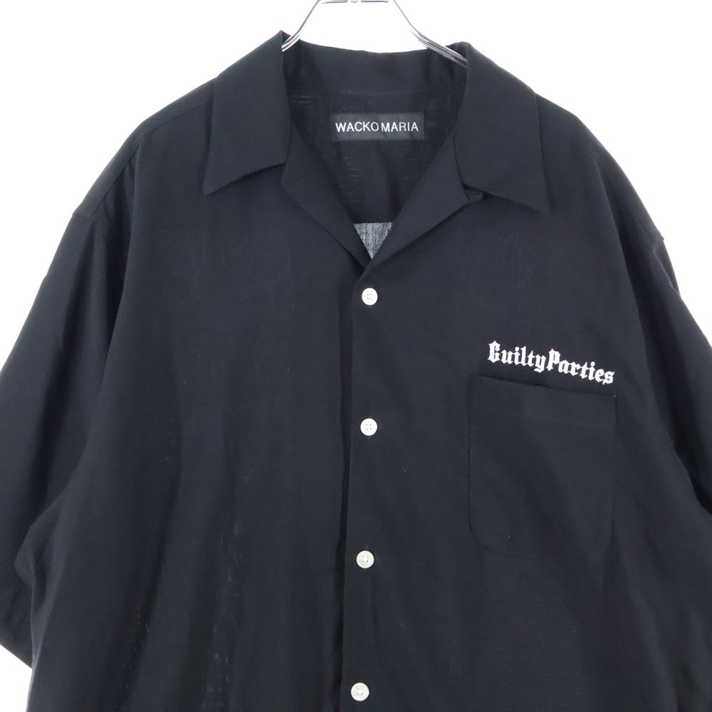 WACKO MARIA(ワコマリア) 25SS 50s SHIRT S/S TYPE-3 バックロゴ刺繍 半袖シャツ 25SS-WMS-OC07 ブラック