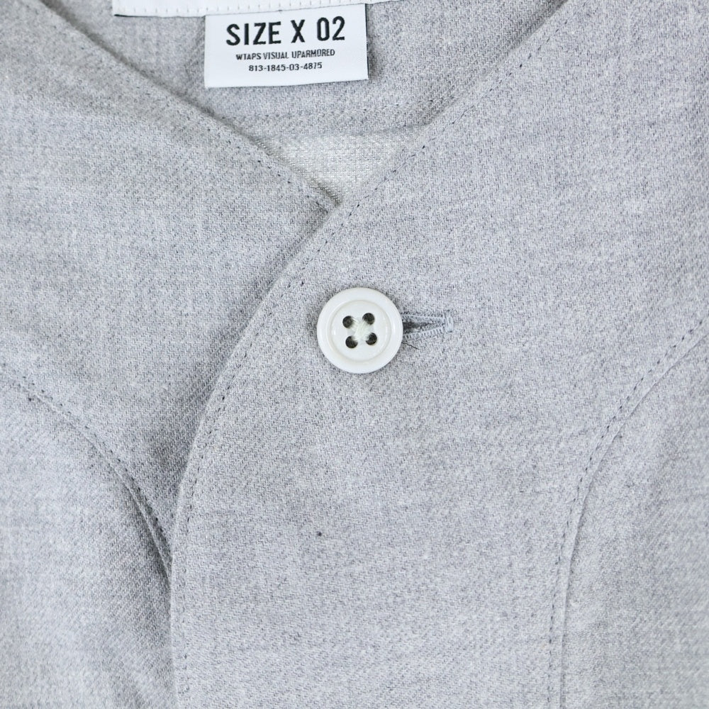 WTAPS(ダブルタップス) LEAGUE/SS/COTTON.TWILL.WTVUA フロントロゴ ベースボール 半袖シャツ 231TQDT-SHM03 グレー