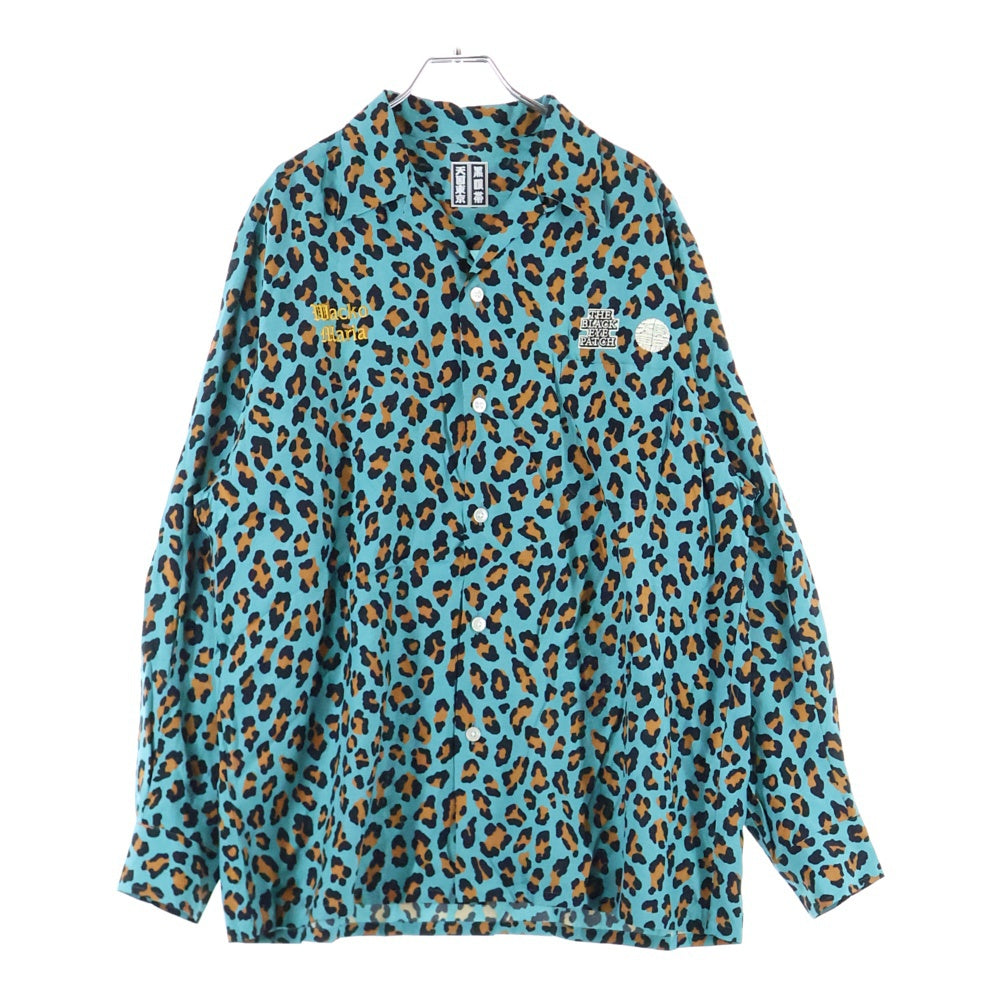 WACKO MARIA(ワコマリア) ×BLACK EYE PATCH 天国東京 バックワッペンロゴ 開襟 長袖シャツ ブルー