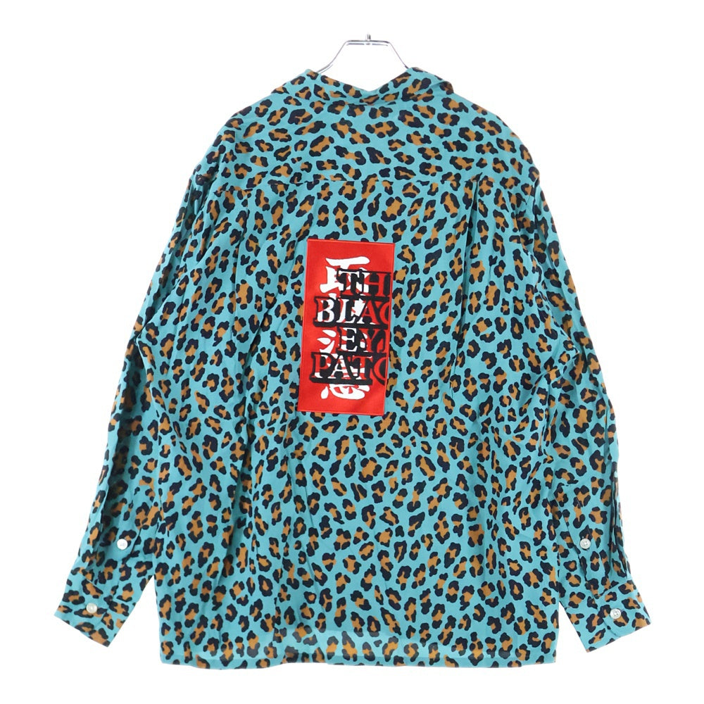 WACKO MARIA(ワコマリア) ×BLACK EYE PATCH 天国東京 バックワッペンロゴ 開襟 長袖シャツ ブルー