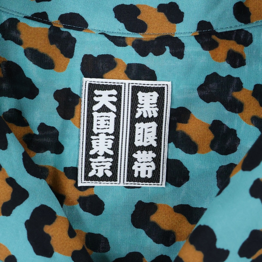 WACKO MARIA(ワコマリア) ×BLACK EYE PATCH 天国東京 バックワッペンロゴ 開襟 長袖シャツ ブルー