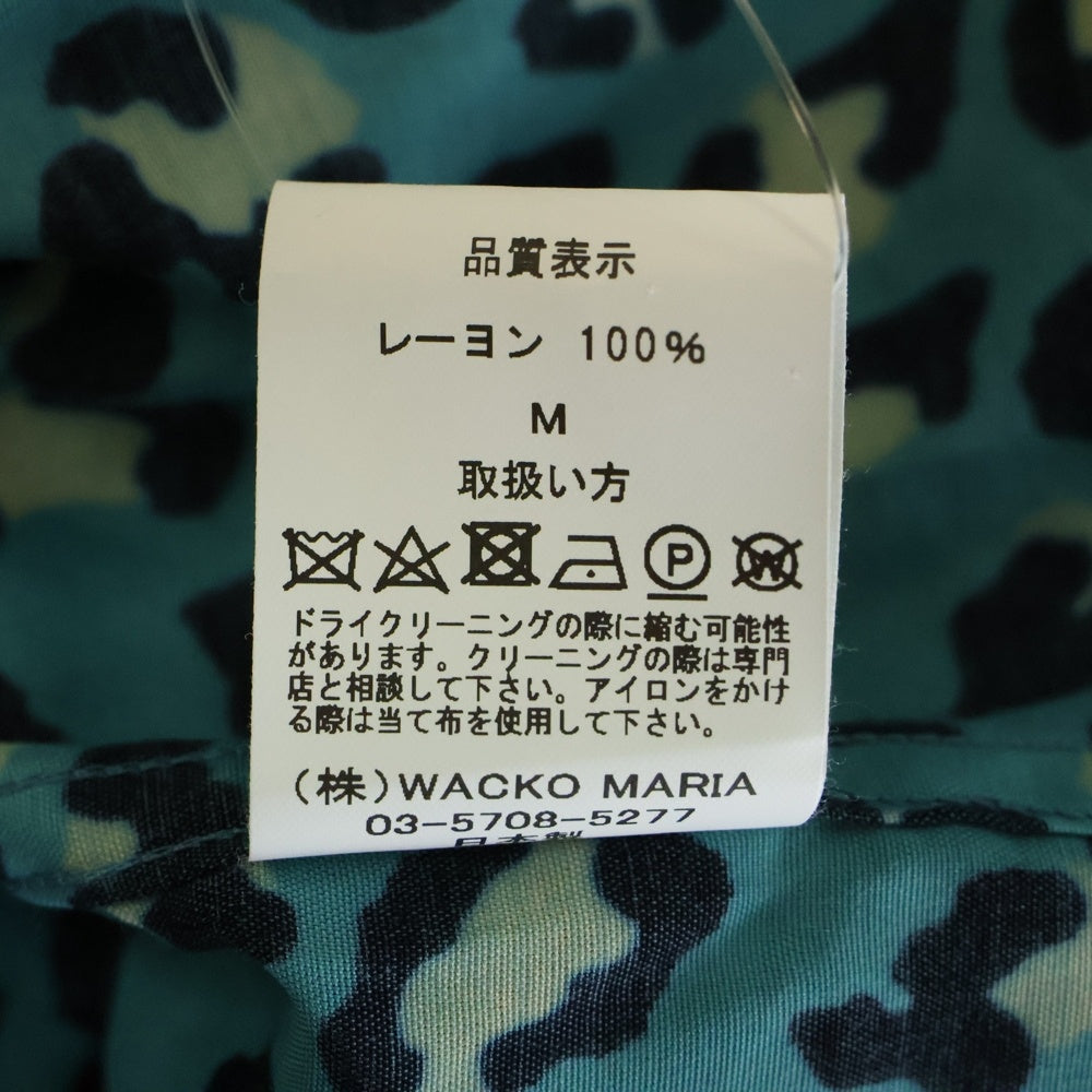 WACKO MARIA(ワコマリア) ×BLACK EYE PATCH 天国東京 バックワッペンロゴ 開襟 長袖シャツ ブルー