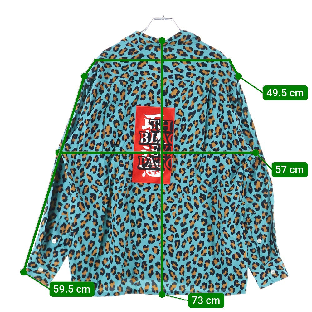 WACKO MARIA(ワコマリア) ×BLACK EYE PATCH 天国東京 バックワッペンロゴ 開襟 長袖シャツ ブルー