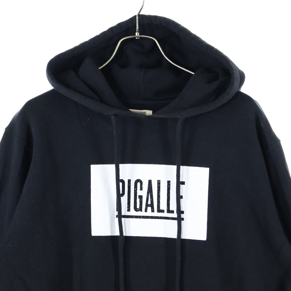PIGALLE(ピガール) ロゴプリント プルオーバーパーカー ブラック