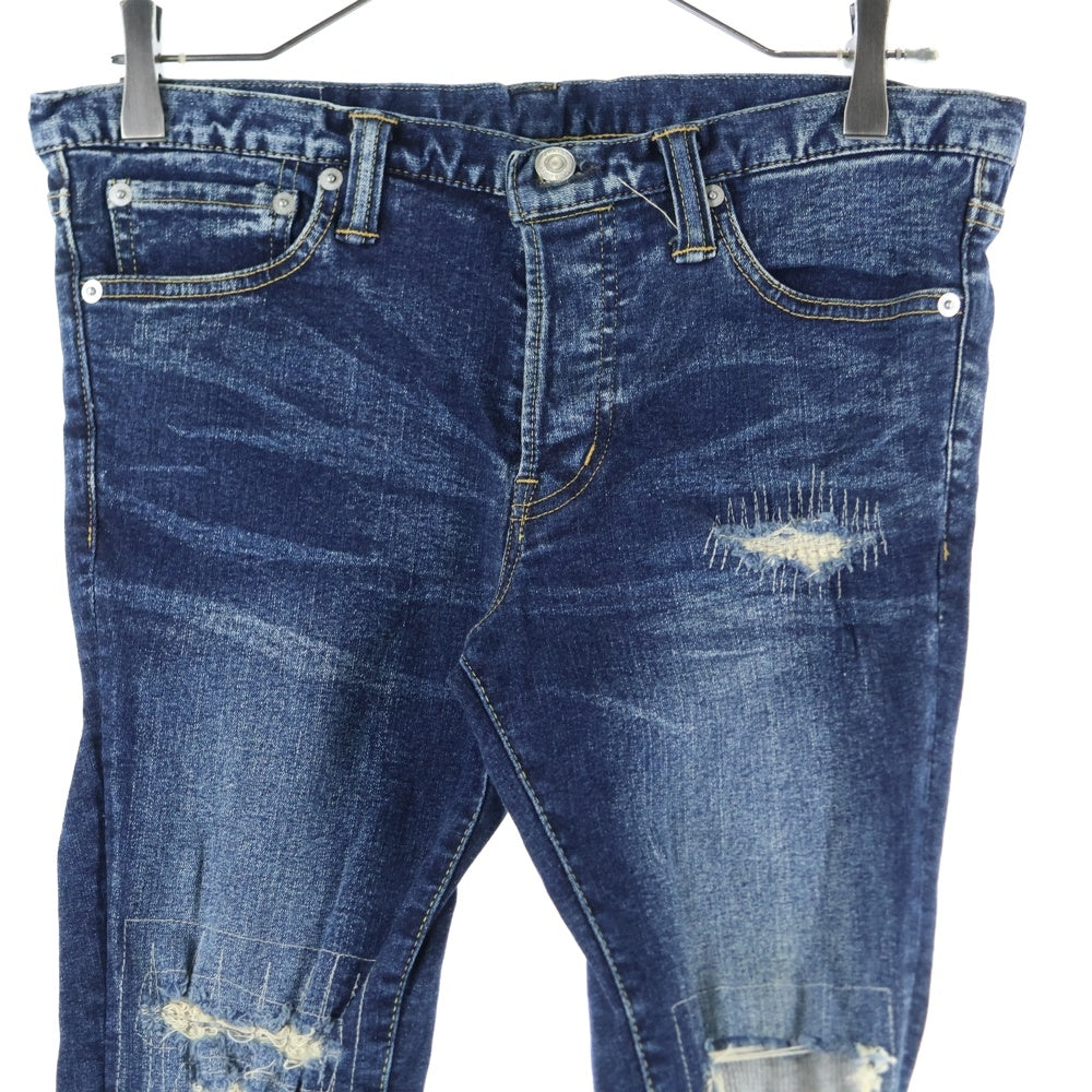 SWAGGER(スワッガー) ストレッチ デニム ダメージ スキニー パンツ インディゴ SWGPTS-660