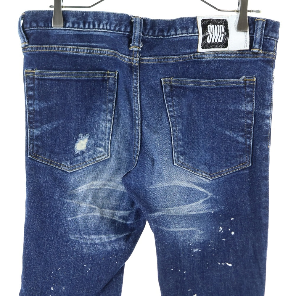 SWAGGER(スワッガー) CRASH REPAIR PRIDE SKINNY DENIM PANTS クラッシュ デニムパンツ インディゴ SWGPTS-677