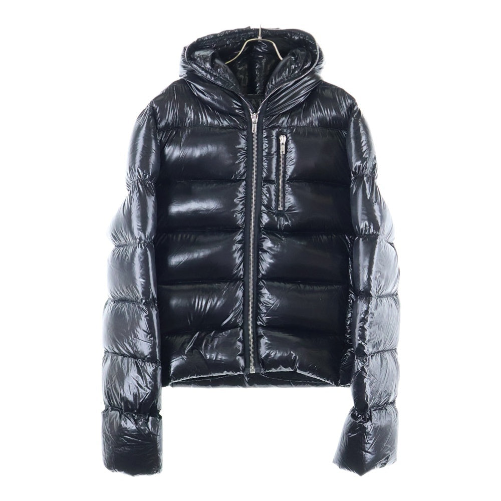 Rick Owens(リックオウエンス) 24AW Puffer Jacket With A Full Zip Detail ジップアップ フーディダウンジャケット RU02D6722 ブラック