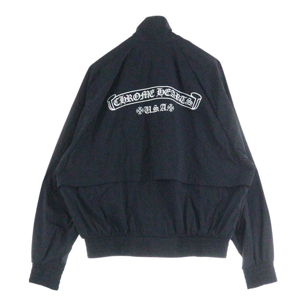 CHROME HEARTS(クロムハーツ) U MATCH POINT クロス総柄 バックスクロールラベル ジップアップ ナイロンジャケット ブラック