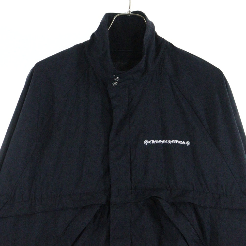 CHROME HEARTS(クロムハーツ) U MATCH POINT クロス総柄 バックスクロールラベル ジップアップ ナイロンジャケット ブラック