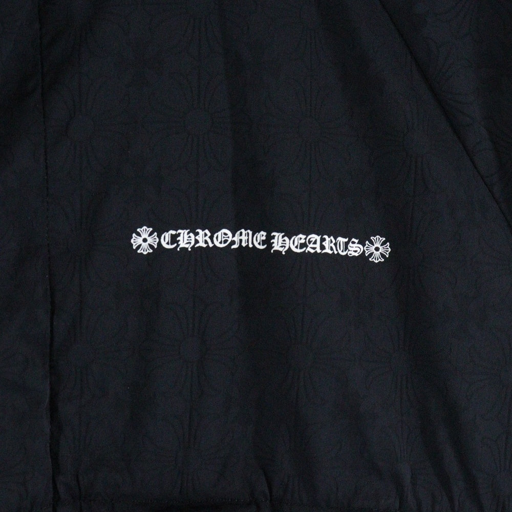 CHROME HEARTS(クロムハーツ) U MATCH POINT クロス総柄 バックスクロールラベル ジップアップ ナイロンジャケット ブラック