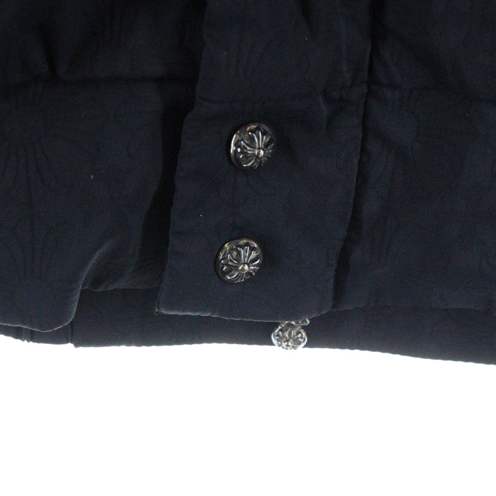 CHROME HEARTS(クロムハーツ) U MATCH POINT クロス総柄 バックスクロールラベル ジップアップ ナイロンジャケット ブラック