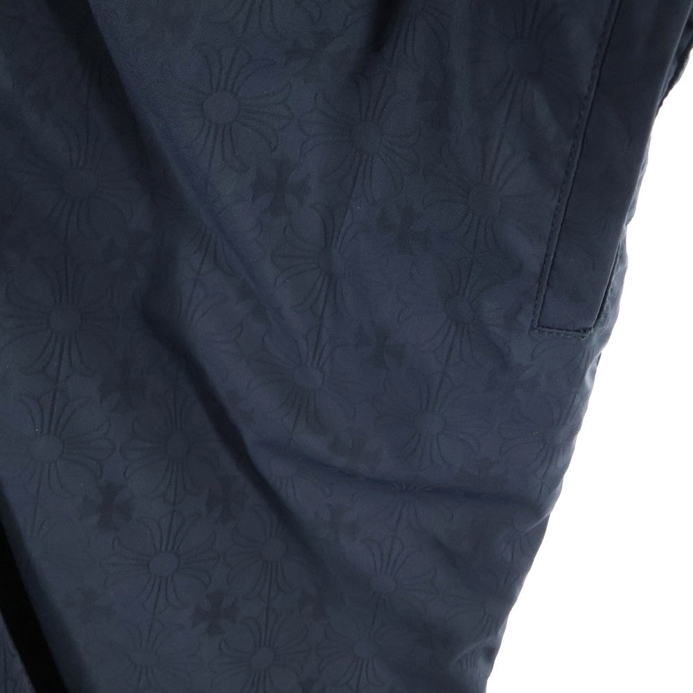 CHROME HEARTS(クロムハーツ) U TRASH PICKUP PLS NYL クロス総柄 ナイロンパンツ ブラック