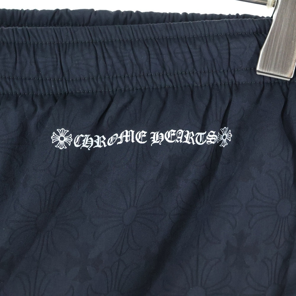 CHROME HEARTS(クロムハーツ) U TRASH PICKUP PLS NYL クロス総柄 ナイロンパンツ ブラック