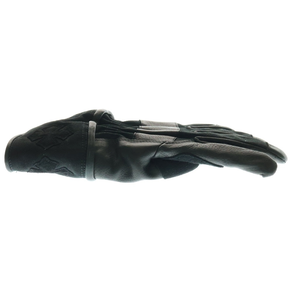 CHROME HEARTS(クロムハーツ) CHプラスパッチ クロスボールボタン 6パッチ レザーグローブ 手袋 ブラック