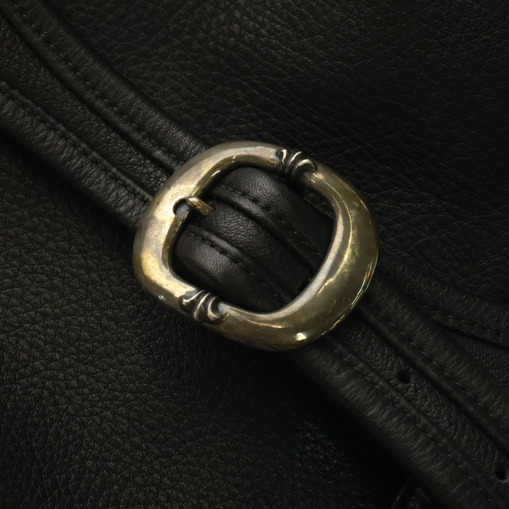 CHROME HEARTS(クロムハーツ) SHOULDER BAG-TINY ガンスリンガーストラップレザーショルダーバッグ ブラック