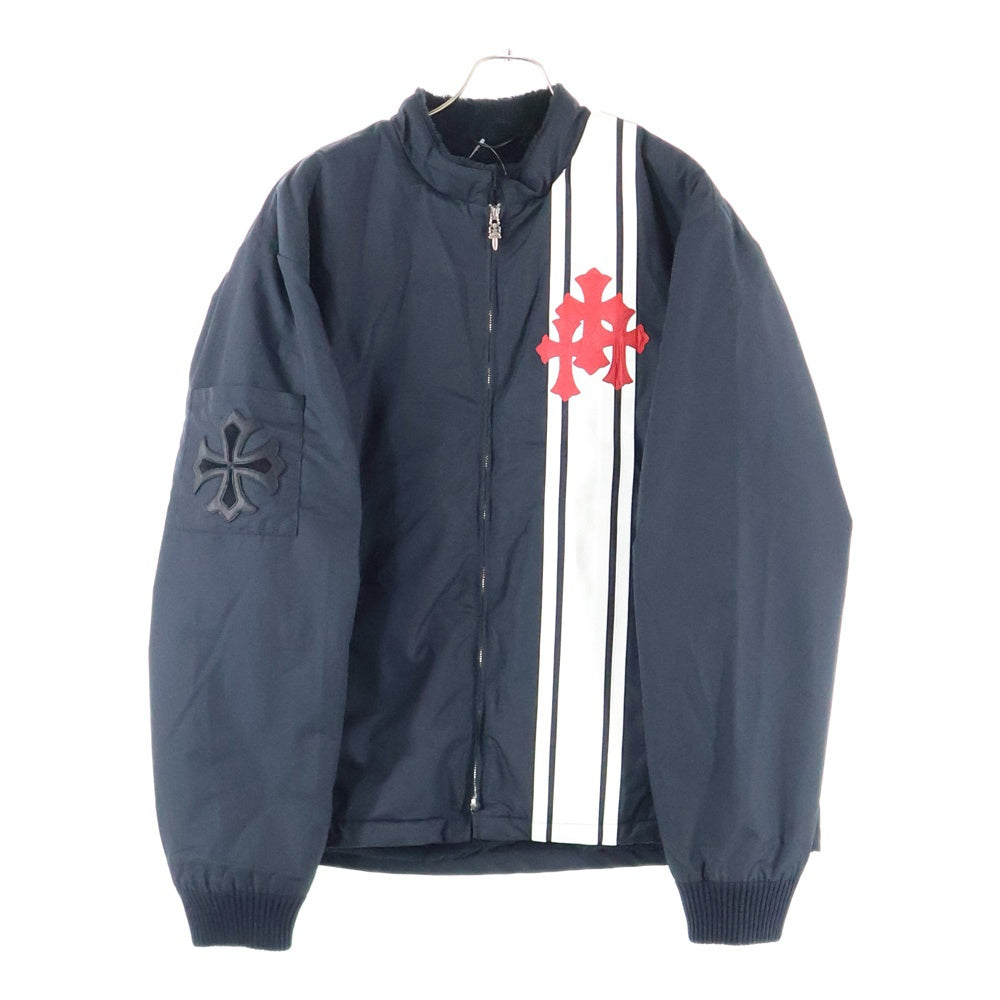 CHROME HEARTS(クロムハーツ) RED PATCH RACING JACKET セメタリークロスパッチ アームCHプラス ジップアップ レーシングジャケット ブラック