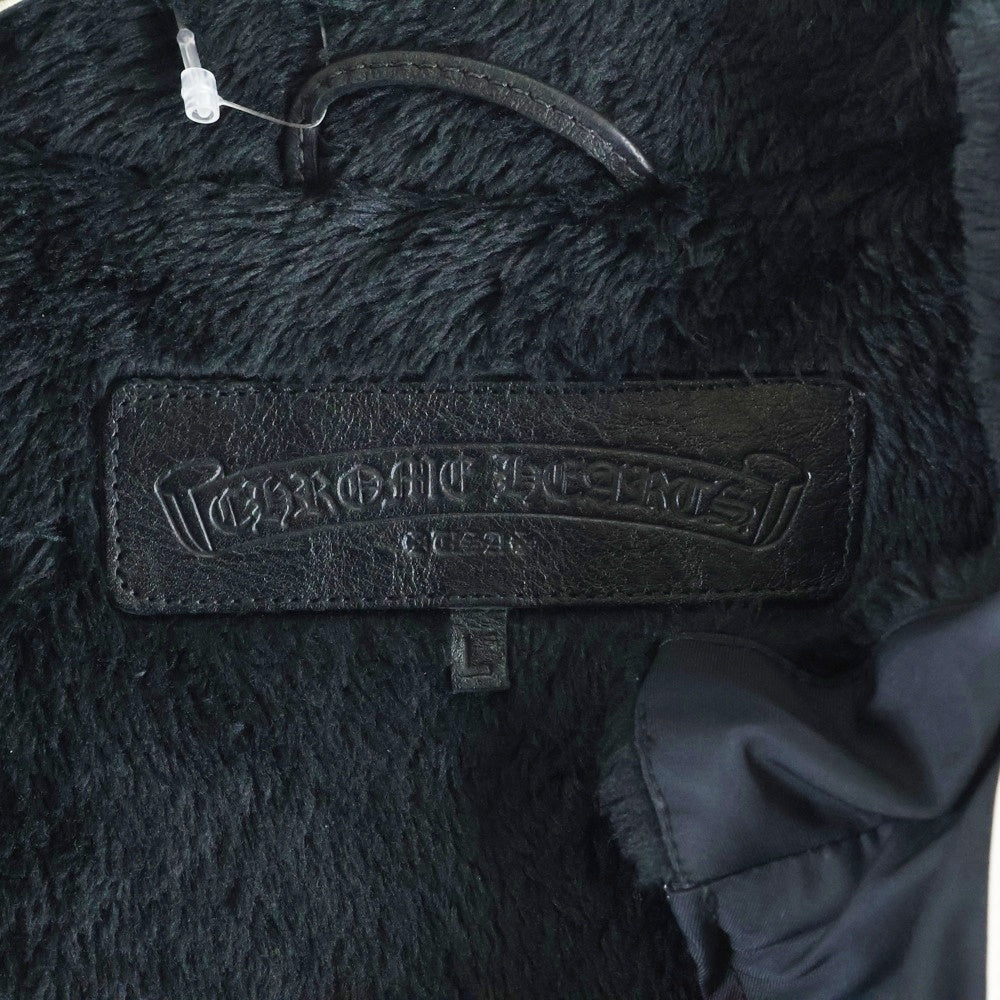 CHROME HEARTS(クロムハーツ) RED PATCH RACING JACKET セメタリークロスパッチ アームCHプラス ジップアップ レーシングジャケット ブラック