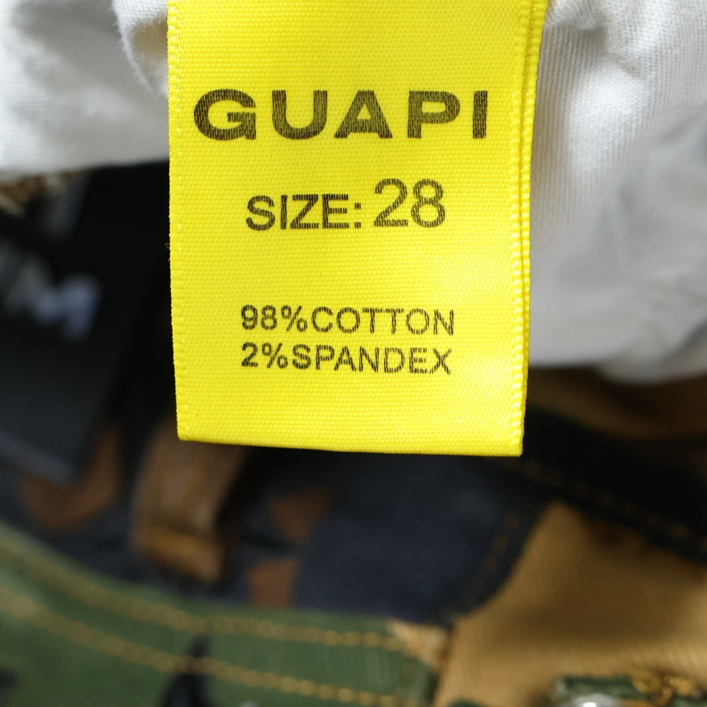 GUAPI(グアピ) CAMO STAR FLARE カモ柄 スターパッチ ウォレットチェーン付き フレアパンツ