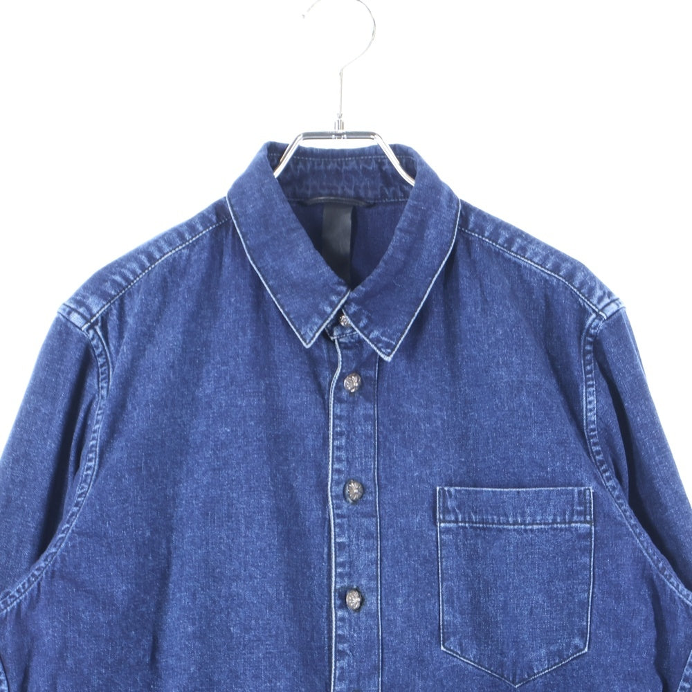 CHROME HEARTS(クロムハーツ) LOOSEENDS LS ルーズエンド 袖クロスパッチ クロスボールボタン デニム長袖シャツ インディゴ