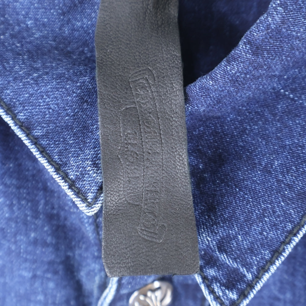 CHROME HEARTS(クロムハーツ) LOOSEENDS LS ルーズエンド 袖クロスパッチ クロスボールボタン デニム長袖シャツ インディゴ