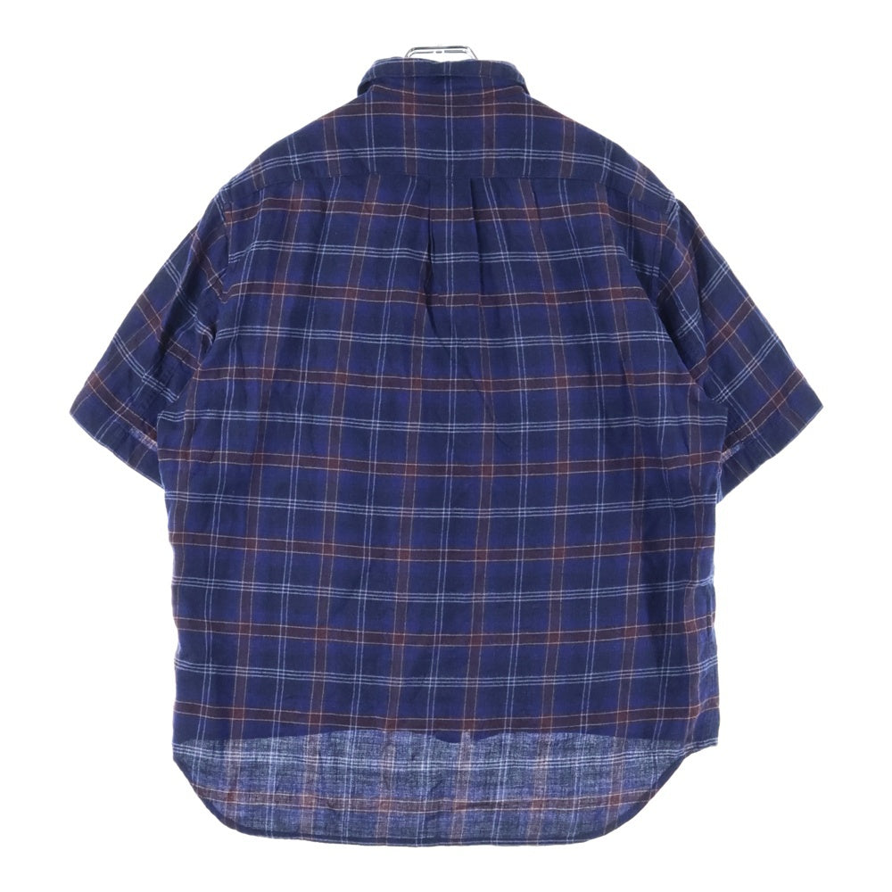 CHROME HEARTS(クロムハーツ) HEYWOOD SS ヘイウッドショートスリーブ 半袖チェックシャツ ブルー/ブラウン
