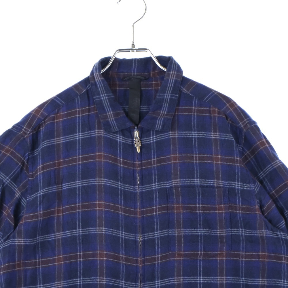CHROME HEARTS(クロムハーツ) HEYWOOD SS ヘイウッドショートスリーブ 半袖チェックシャツ ブルー/ブラウン